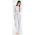 Five Shades of Grey Cotton Long Sleeve Classic 2 Piece Pajamas (1X-3X)